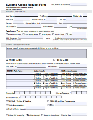 FREE 18+ Access Request Form Templates in PDF | MS Word | Google Docs
