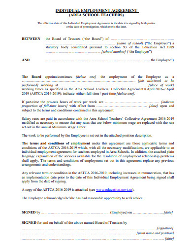 4+ Teacher Employment Agreement Templates in PDF | DOC