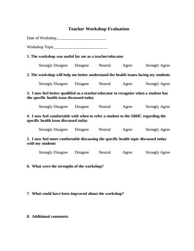 11+ Workshop Evaluation Form Templates - PDF | DOC