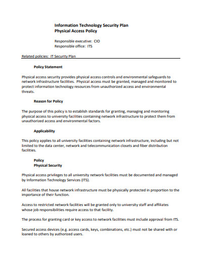 Physical Security Report Template