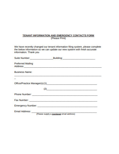 19+ Tenant Information Form Templates in PDF | DOC