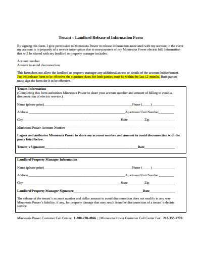 19 Tenant Information Form Templates In PDF DOC