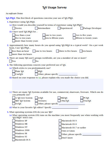 16+ Usage Survey Templates in PDF | Word