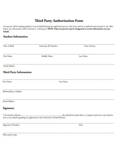thirdy party authorization form template