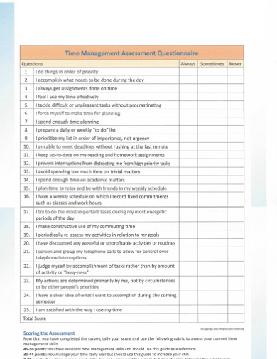 21+ Assessment Questionnaire Templates in Google Docs | MS Word | Pages Sns-Brigh10