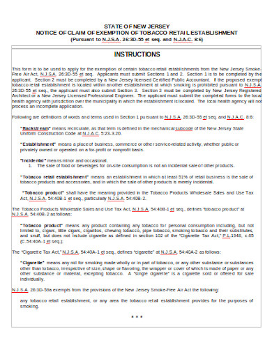 tobacco retail notice template