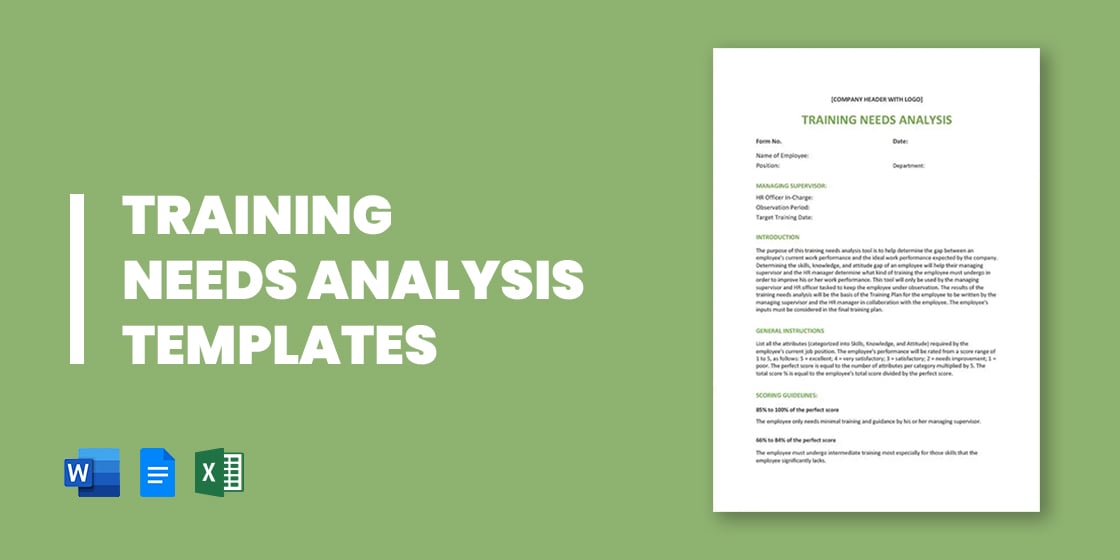 training needs analysis templates