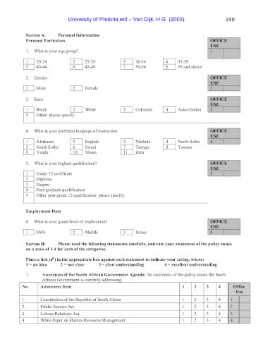 training questionnaire template