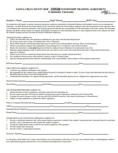 unpaid-internship-training-agreement-template