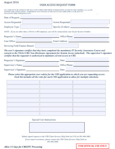 FREE 18+ Access Request Form Templates in PDF | MS Word | Google Docs