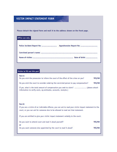 victim impact statement form template