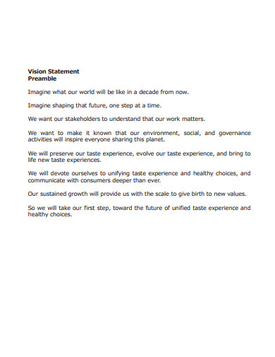 vision statement template