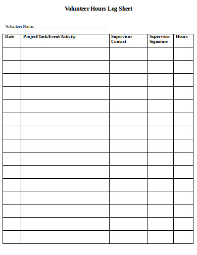 10+ Volunteer Hours Log Templates in DOC | PDF | Excel