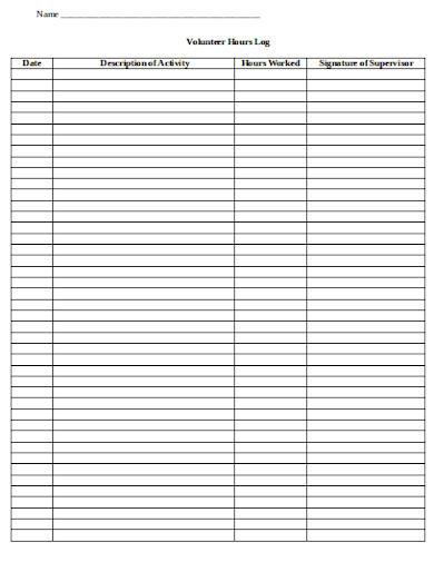 10+ Volunteer Hours Log Templates in DOC | PDF | Excel