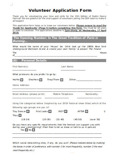 10+ Volunteer Recruitment Form Templates in PDF | DOC