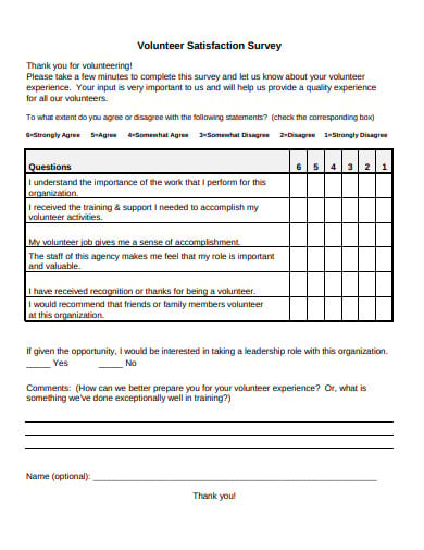 volunteer-satisfaction-survey-template