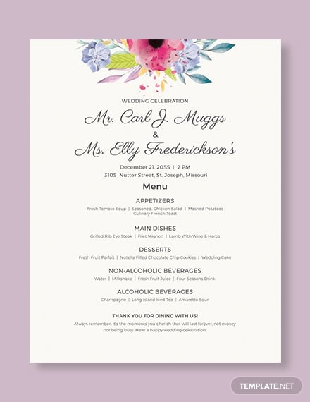 wedding-flyer-menu