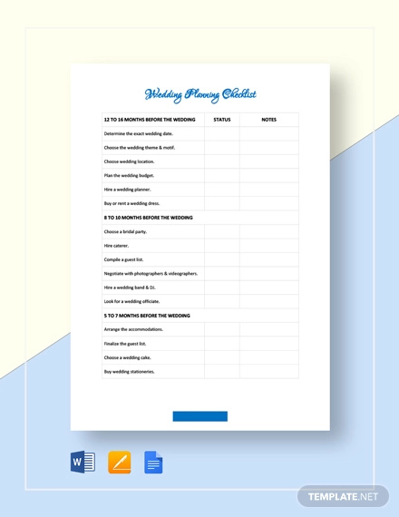 Wedding Checklist Excel Template from images.template.net