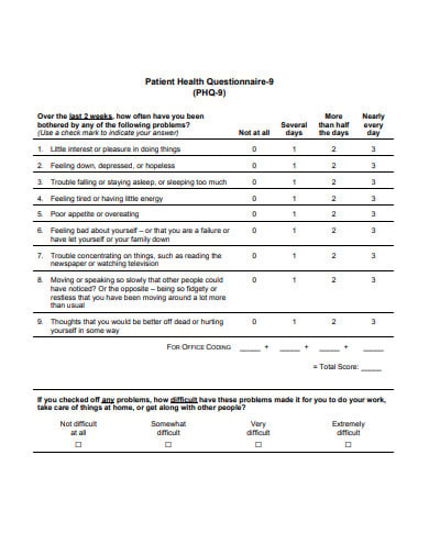 weekly-patient-health-questionnaire-template