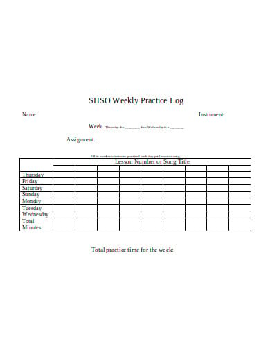 weekly practice log in doc1