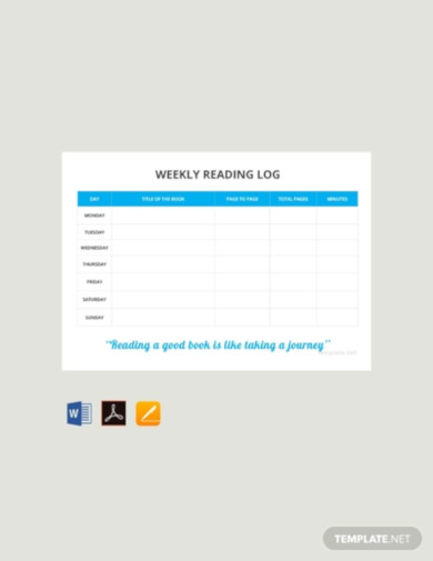 weekly reading log template