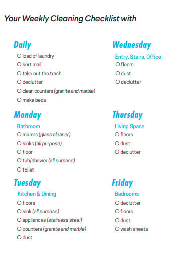 weekly-retail-cleaning-checklist-template