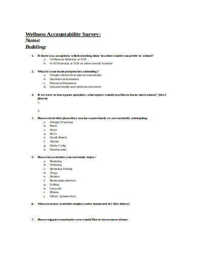 15 Wellness Survey Templates In Google Docs Word Pages PDF