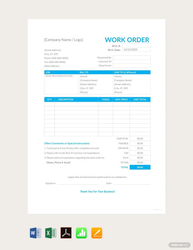 work order template