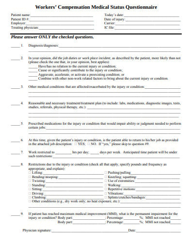 workers-compensation-medical-status-questionnaire-template
