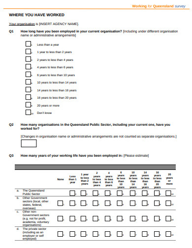 work environment research questionnaire