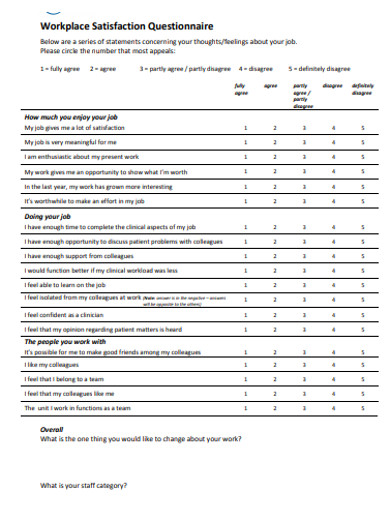 9+ Workplace Assessment Questionnaire Templates in MS Word | PDF