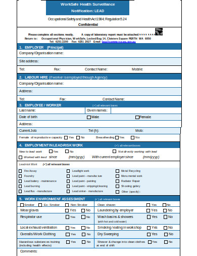 6+ Medical Surveillance Form Templates in PDF | DOC