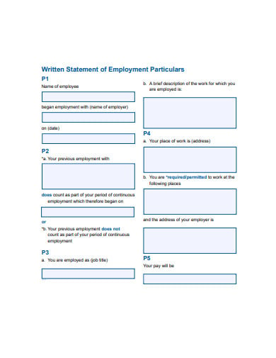 written statement of employment template
