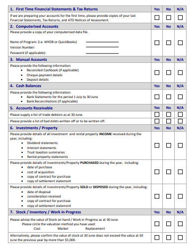 year end accounting questionnaire