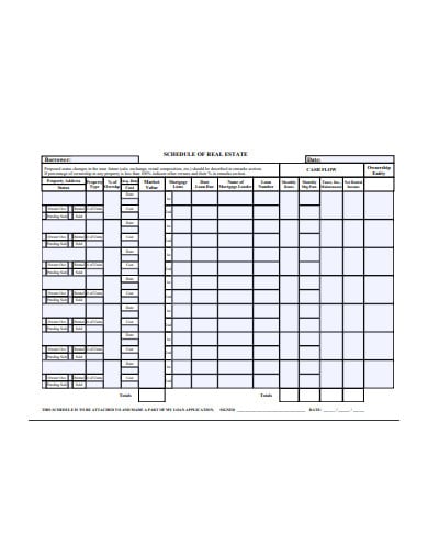 yearly-real-estate-schedule-template
