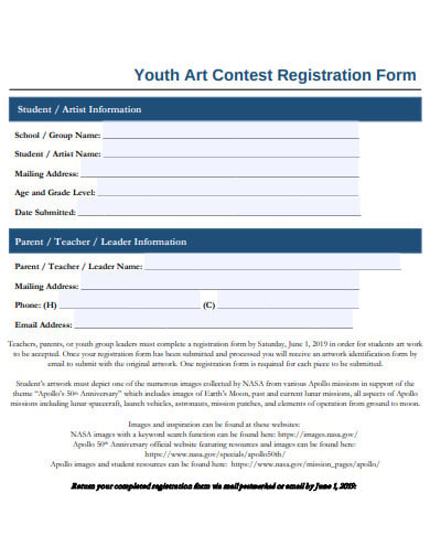 youth art contest registration form 