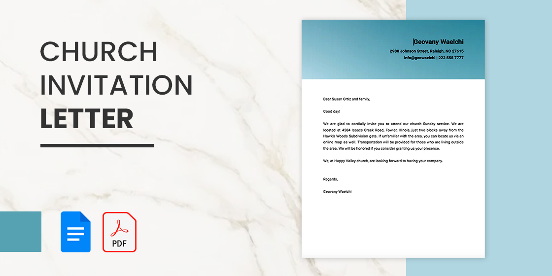 How To Write An Invitation Letter To Another Church