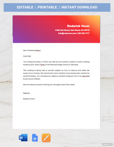 church-program-invitation-letter-template