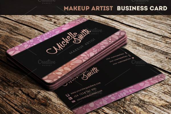 Editable Business Card Template Hair Makeup Business Card 