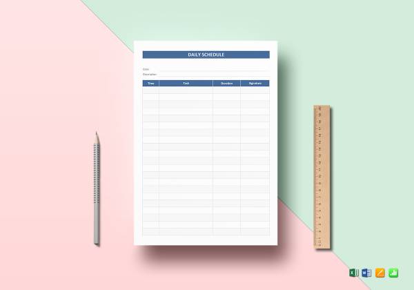 daily schedule template mockup