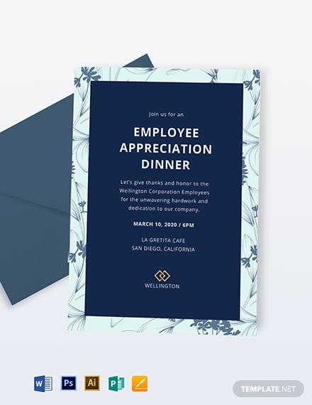 employee appreciation dinner invitation template
