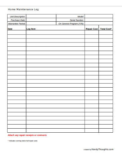 10-home-maintenance-log-templates-pdf-doc