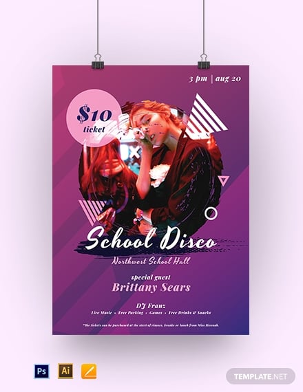 school disco poster template