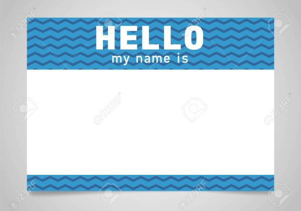0911 blue name tag hello my name is sticker