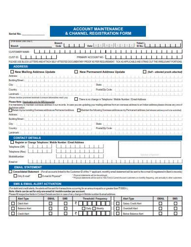 account maintenance change registration form template
