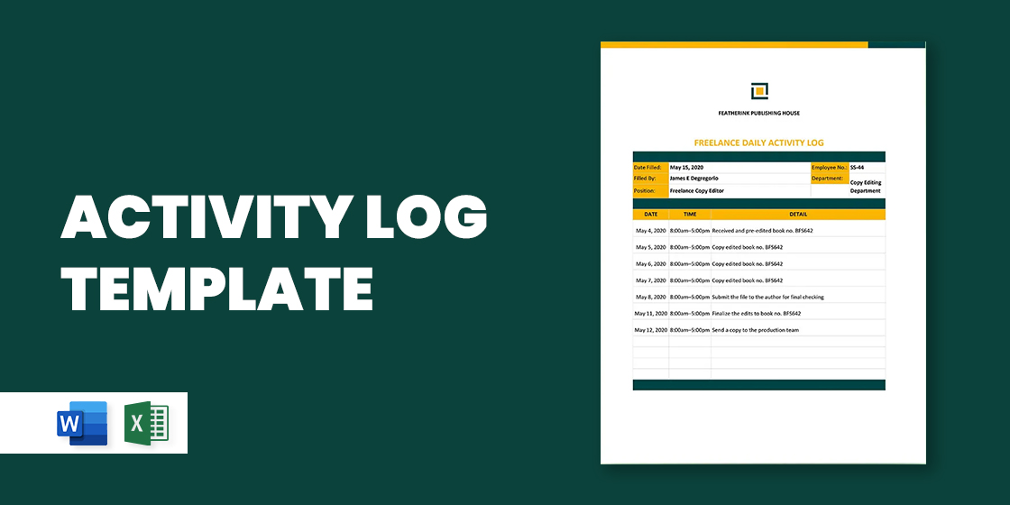 17+ Free Activity Log Template - Word, Excel, PDF Documents Download!