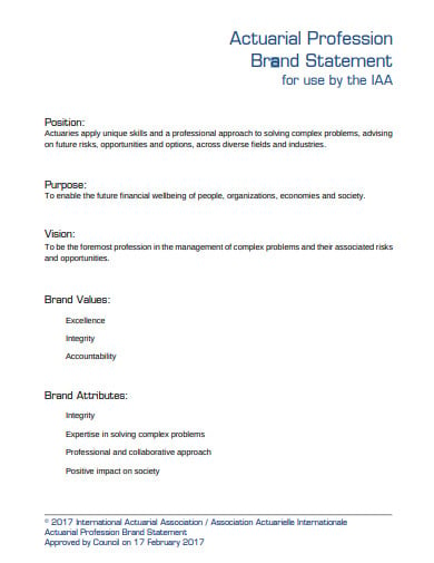 actuarial-profession-brand-statement-template