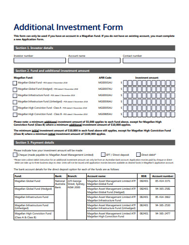 13+ Investment Form Templates in PDF | WORD