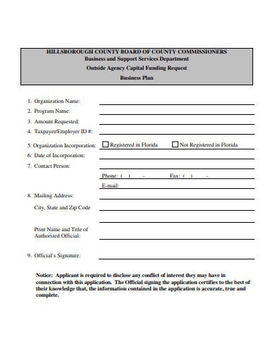 agency business plan form