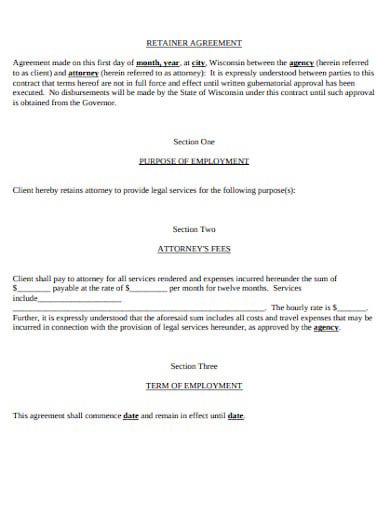 agency retainer agreement template